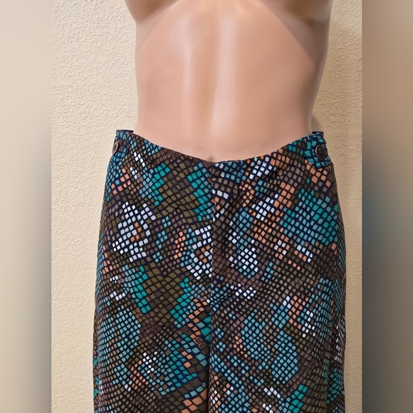 Anthropologie The Essential Culotte Wide Leg Snakeskin Print Pants Size 6 - Picture 12 of 16